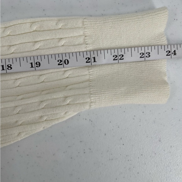 Lane Bryant Cable Knit Ivory Cotton Button Up Long Sleeve Cardigan Sweater Layer - Picture 10 of 10